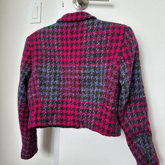 AUTHENTIC BURBERRY VINTAGE HOUNDSTOOTH BLAZER - SIZE 2P - Picture 5 of 5